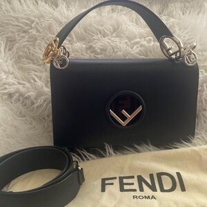 Authentic Fendi Kan I logo leather bag
